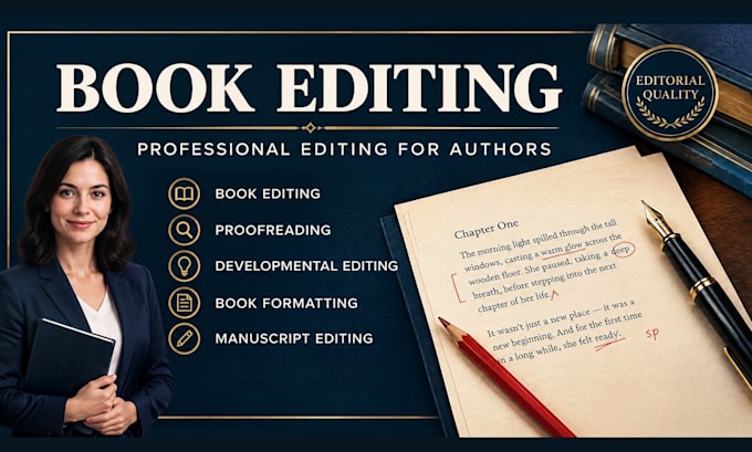 do developmental editing, proofread, book editing, publish your manuscript