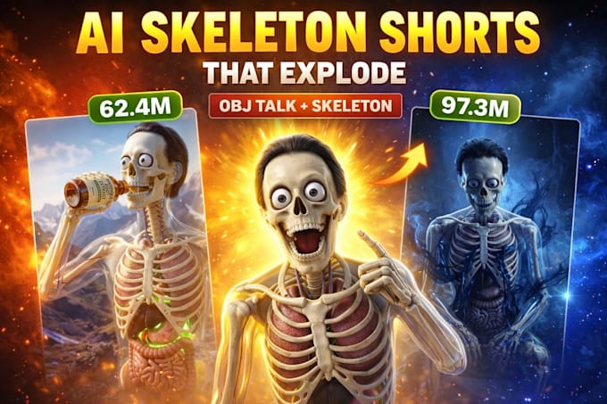 create viral ai skeleton shorts like dr data