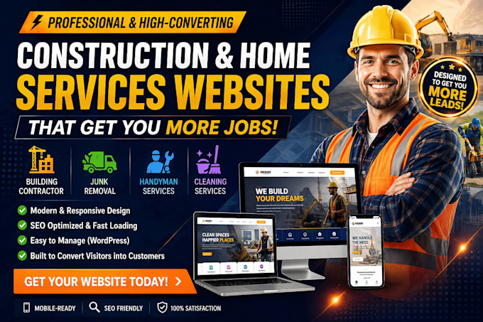 build contractor junk removal handyman website cleaning wordpress website