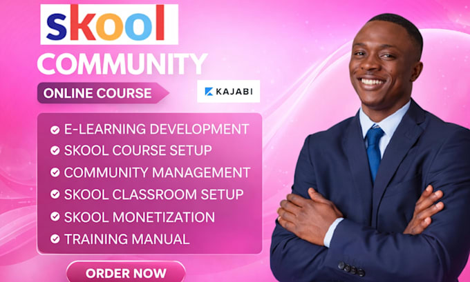 setup skool community kajabi online course and elearning platform