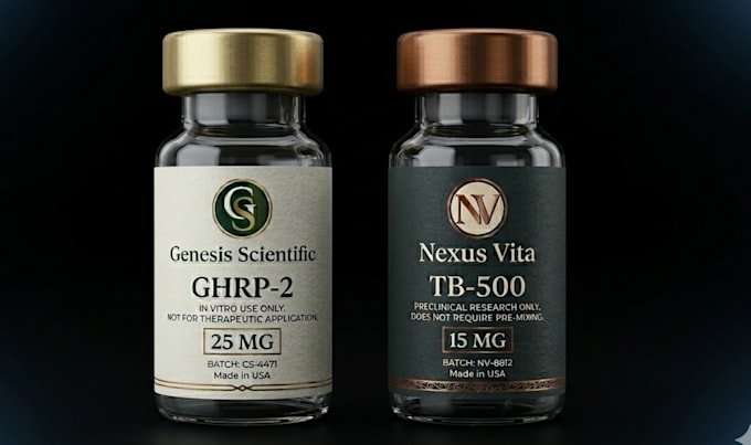 product vial label design peptide label cbd label cosmetic label sarm vial label