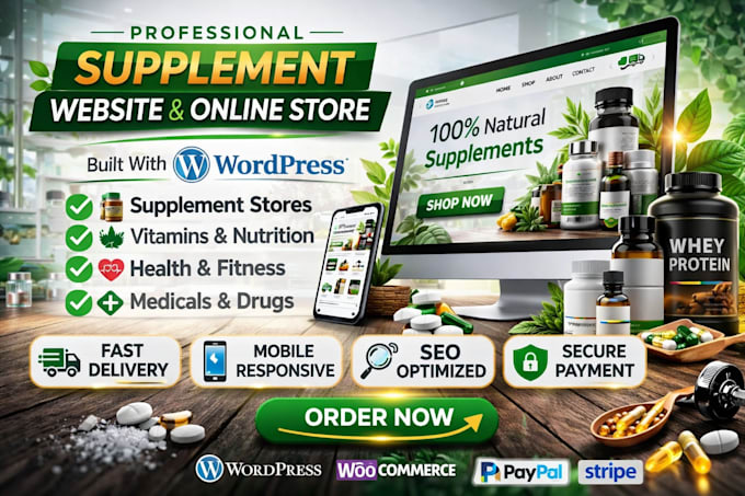 design peptide website, research peptide store, supplement store website