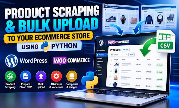 do product scraping and bulk product upload to your ecommerce store using python