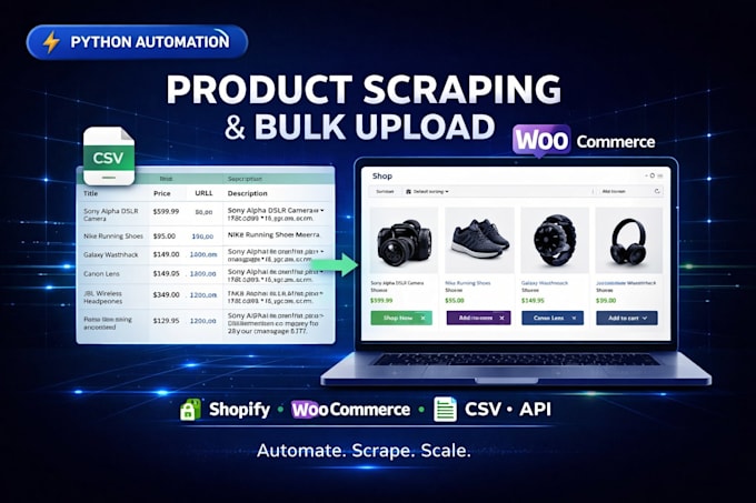 do product scraping and bulk product upload to your ecommerce store using python