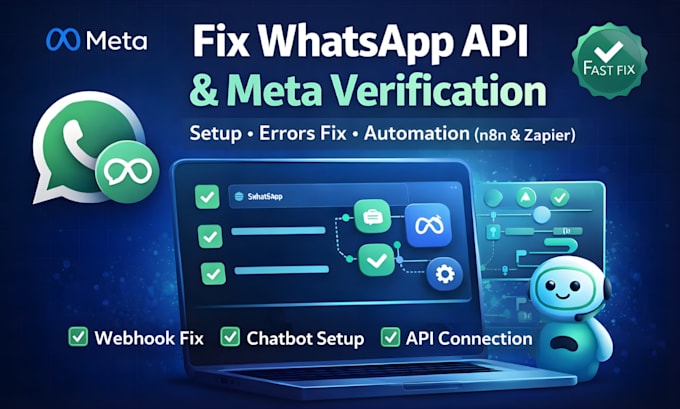 setup whatsap api, meta business verification, fix meta business manager