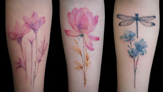 custom a watercolor tattoo design