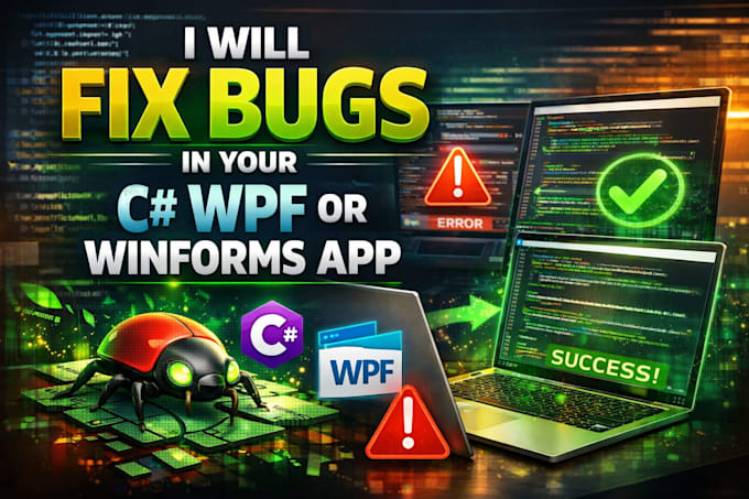 fix bugs, errors, and issues in your c sharp wpf or winforms application