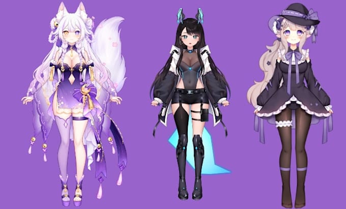 design and rig v tuber model, vtuber rigging, live2d character, 2d vtuber, anime
