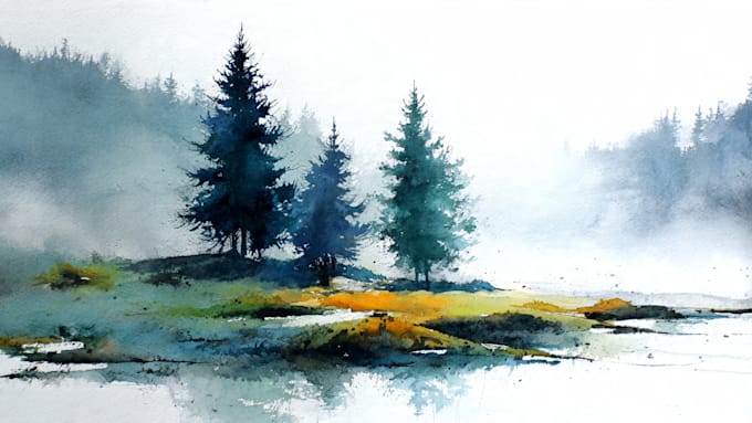 paint landscapes in watercolor