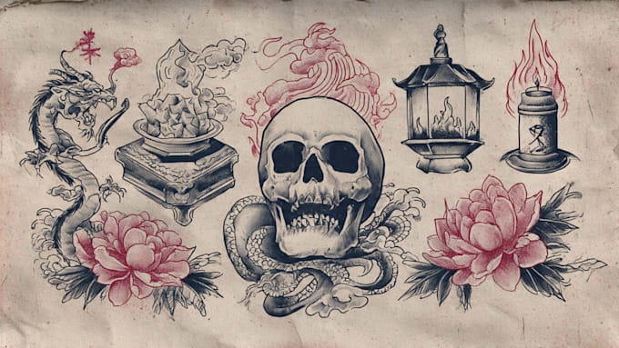 do traditional or old school style tattoo design