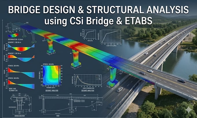 perform bridge design and structural analysis using csi bridge and etabs