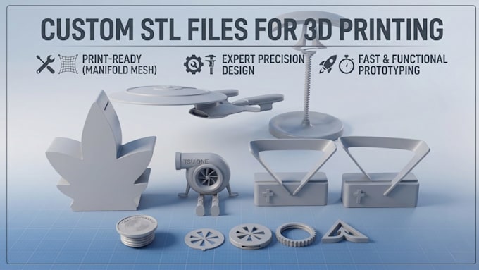 create custom 3d printable models and stl files for 3d print