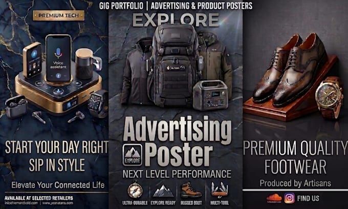 create modern product ad poster design for your brand