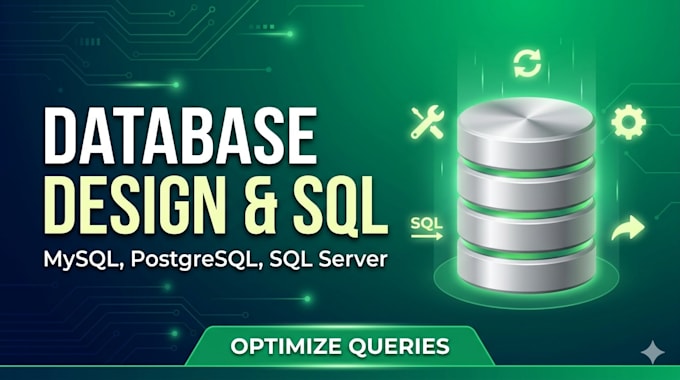 design and optimize databases mysql, postgresql, sql server