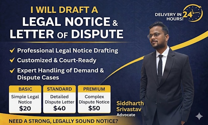 draft a professional legal notice or demand letter in 24 hours