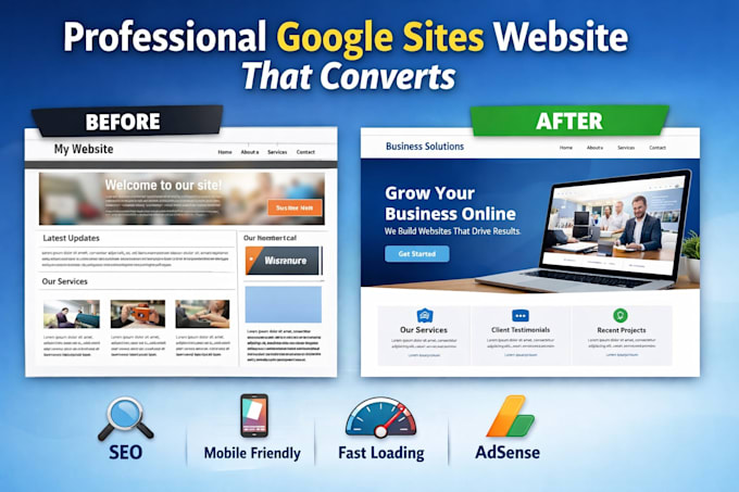 build a responsive google sites website landing page