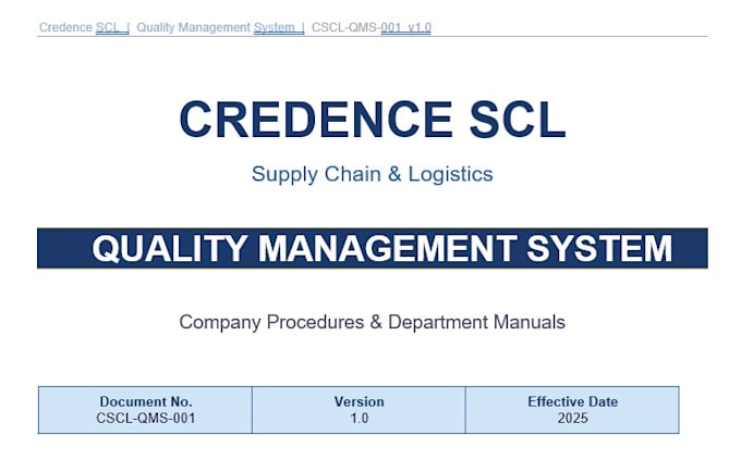 create iso 9001 qms documentation, quality manual and sops