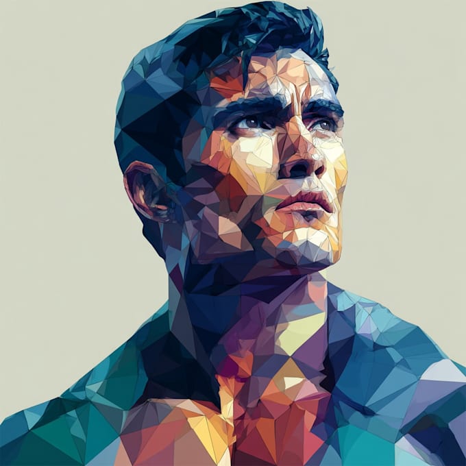 made geomatric and polygonal low poly vector illustrations