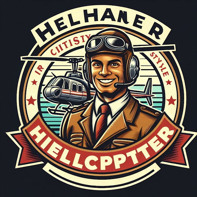 design high quality helicopter mascot logo with t shirt design