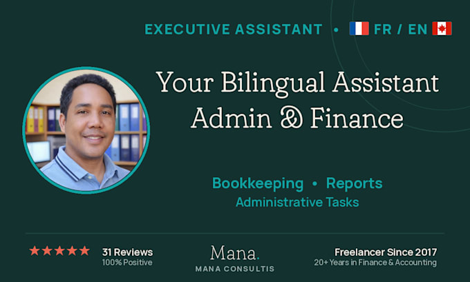be your bilingual executive assistant for finance and admin