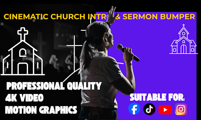 create cinematic church intro sermon bumper motion graphics video countdown vids