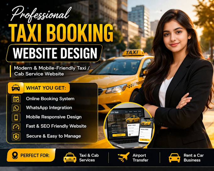 design taxi booking website, transport service website