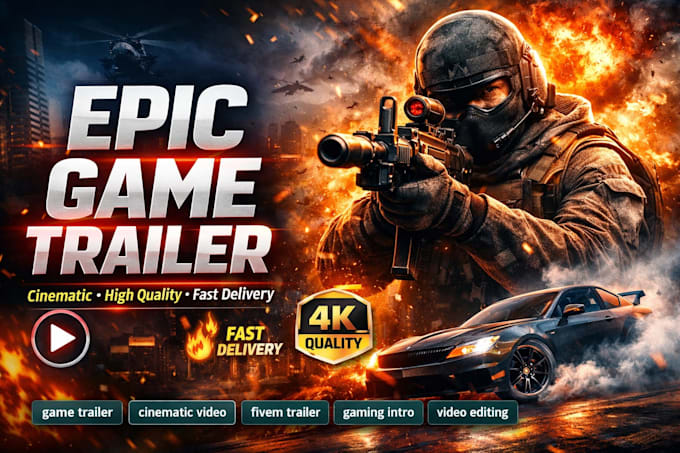 create perfect 4k high quality game trailer fivem loading screen intro video
