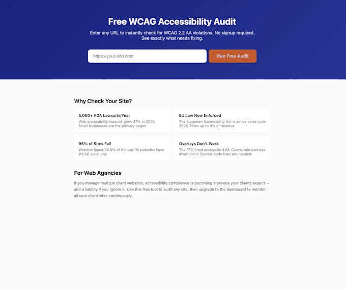 audit your website for wcag accessibility issues