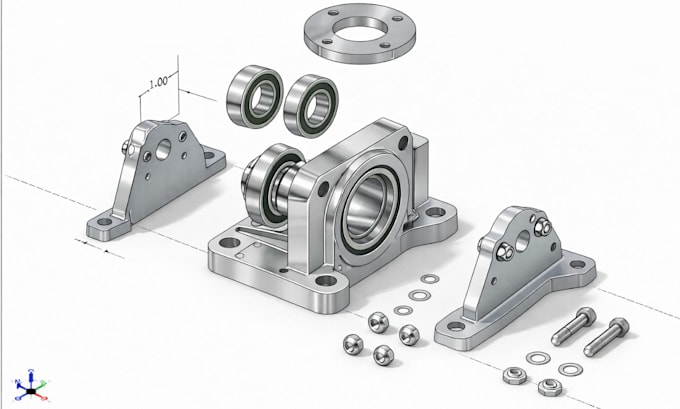 Develop custom machine component autodesk mechanical cad modeling ...