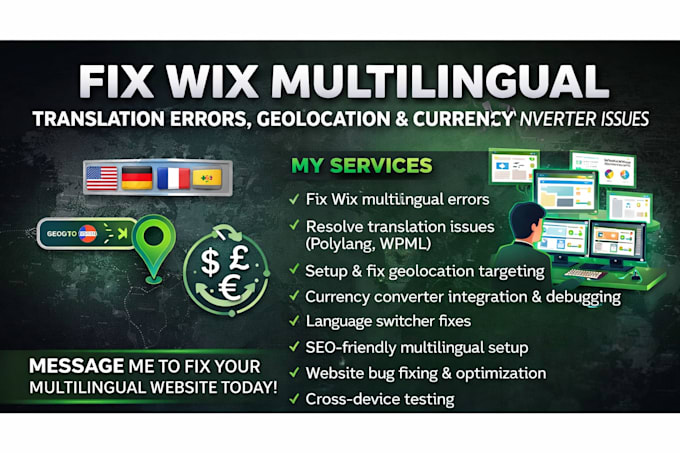 fix wix multilingual translation error geolocation currency converter polylang