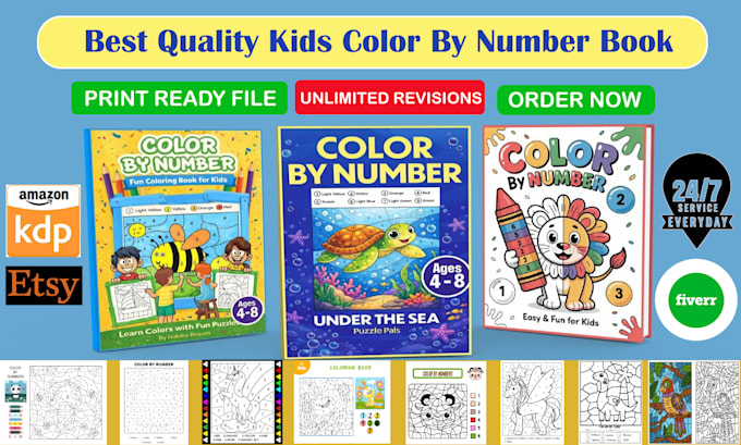create color by number page for children