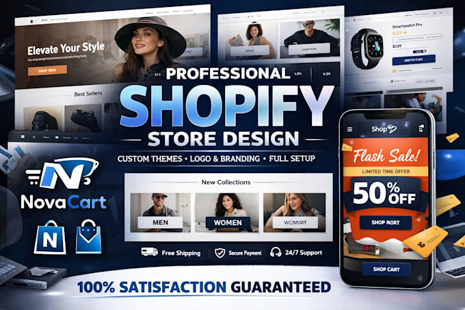 design shopify store, shopify dropshipping store setup and s