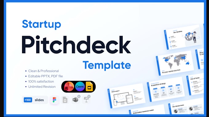 create modern startup pitch deck, investor deck seed seriesa presentation design