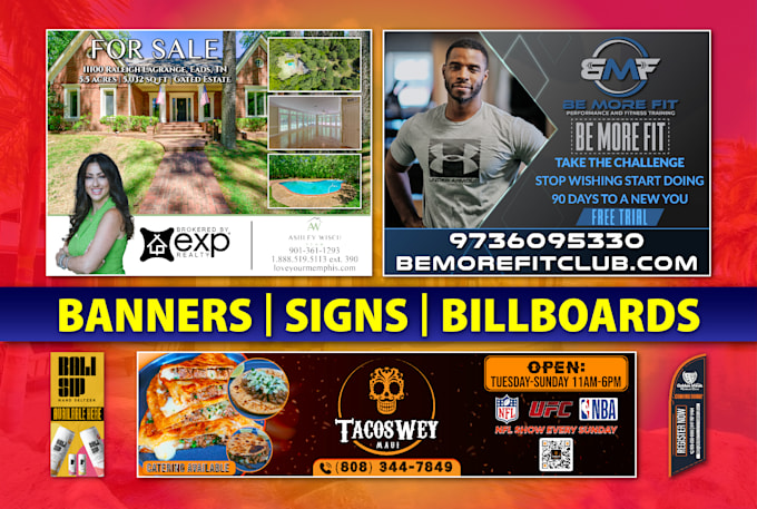 design custom banners and signage design for your business