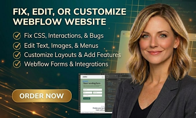 fix edit or customize your webflow website professional