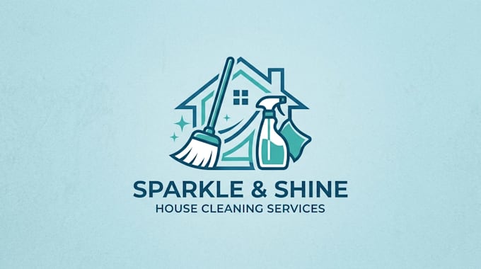design a professional and fresh house cleaning logo