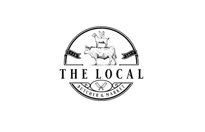 design artistic local butcher shop logo