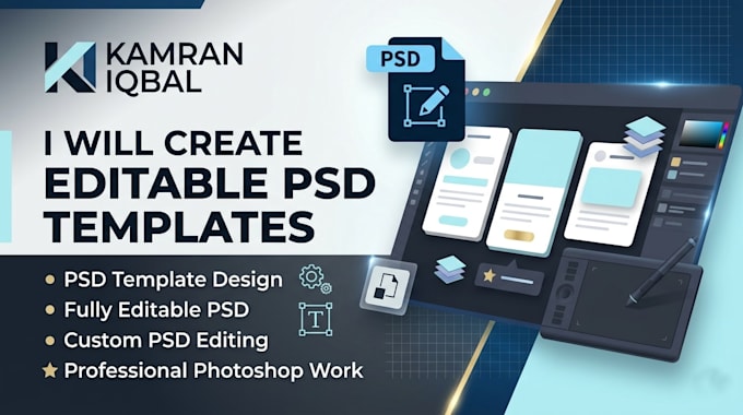 create professional PSD templates, editable PSD files, custom PSD designs