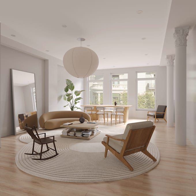 realistic 3d interior visualization for apartments and houses