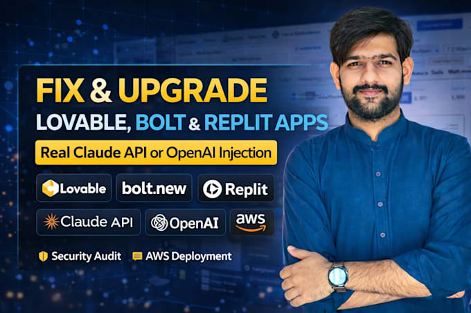 troubleshoot, fix, and upgrade your lovable, bolt, base44 or replit ai app