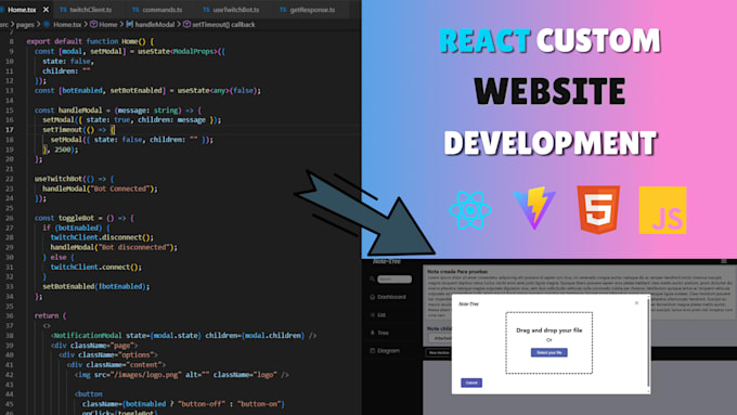 build a responsive react web app or landing page