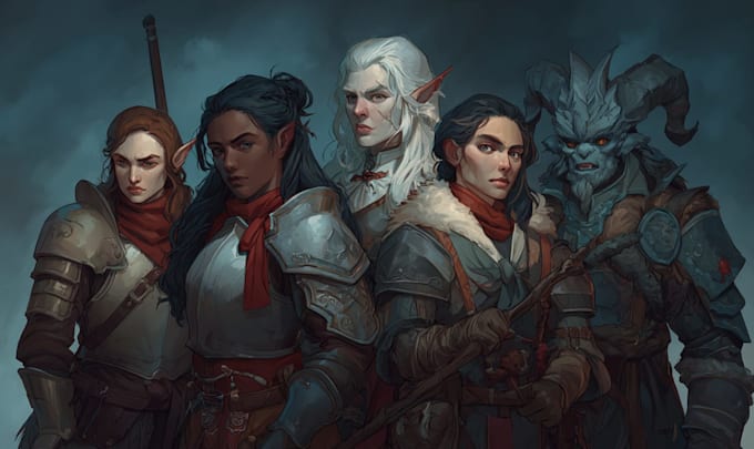 draw your tabletop rpg party character art