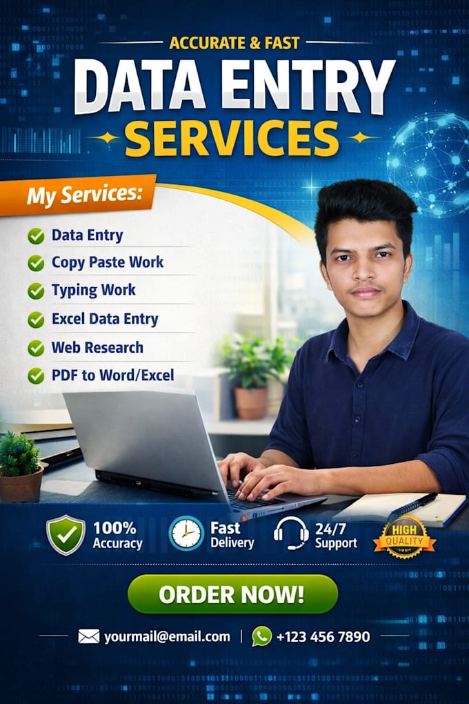 Fast and accurate data entry, copy paste, excel work by Proentry_dipak ...