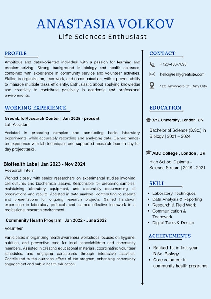 create ats friendly resume and CV