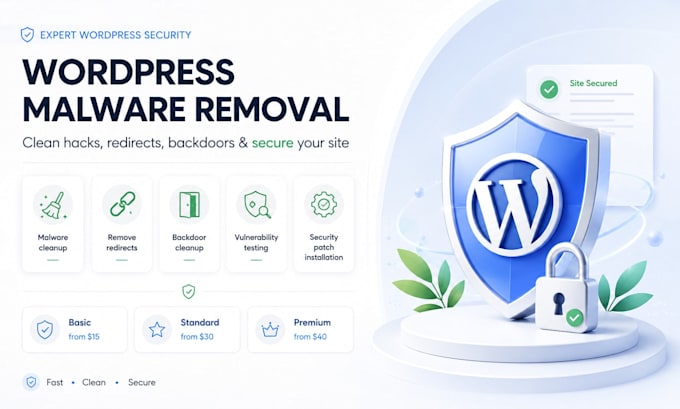 remove wordpress malware, clean hacked website and secure it