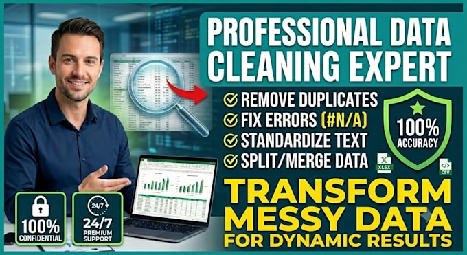 fix and clean messy excel or CSV spreadsheet data