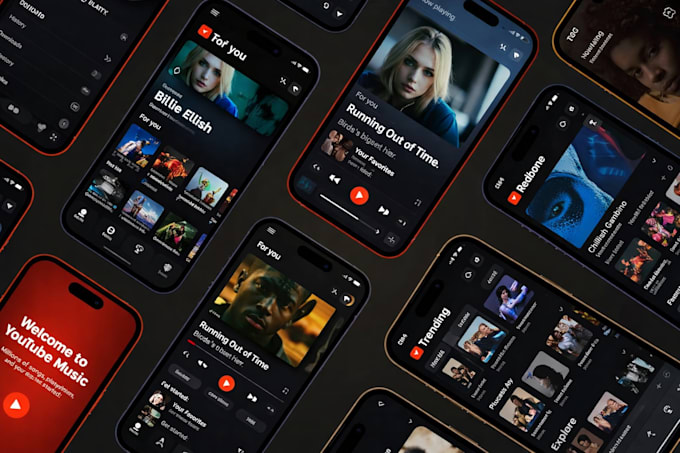 develop youtube music app, music streaming app, music app