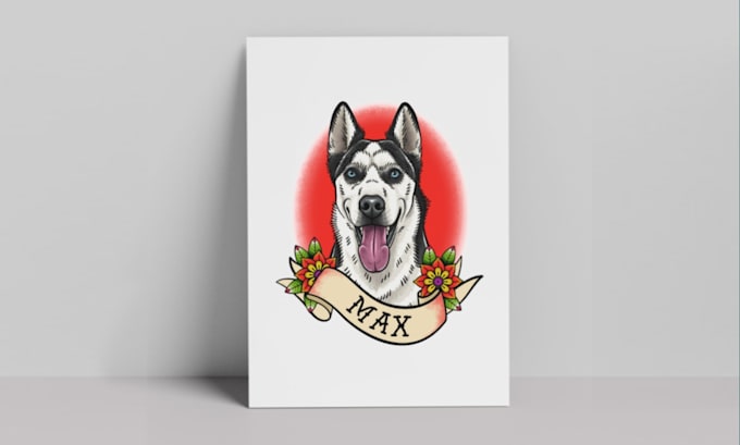 draw pet portrait tattoo design