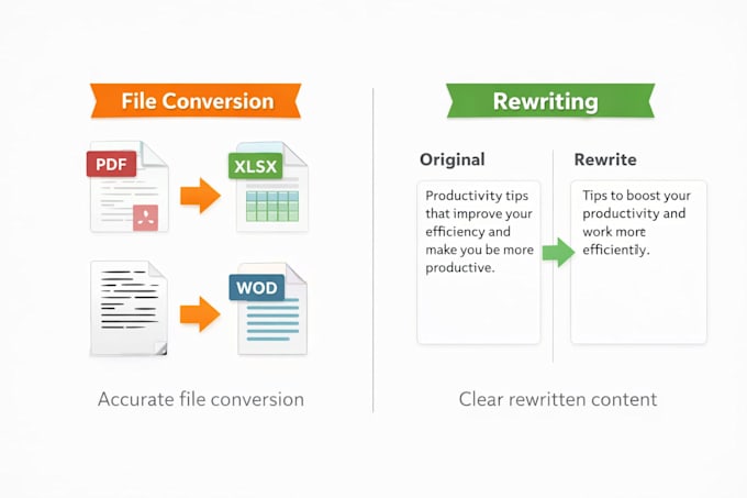 do convert and rewriting data, cleaning and sorting