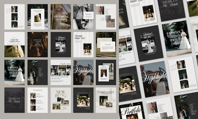 Design pinterest pin, instagram post, carousel posts for wedding, event ...